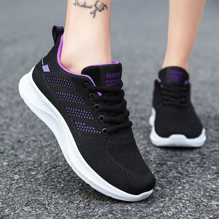 Litfun Women's Casual Sports Shoes Fashion Female Soft Bottom Sneakers Breathable Mesh Running Shoes Leisure Light Flats Shoes