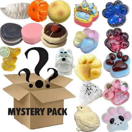 Figet Toys 3pcs/Set Mystery Kawaii Cat's Paw,Simulated Food,Antistress Squishy Toy, Squeeze Toy, Mochi Squishy, Stress Reliever