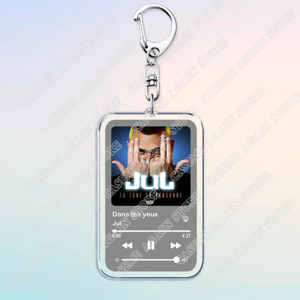 Popular French Rapper JUL Music Songs Keychains for Women Accessories Bag Oh Qu'elle Est Belle Code Keyings Jewelry Fans Gifts