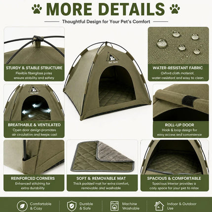 Foldable Cat House Pet Tent Four Seasons Universal Cat and Dog Pet Nest Winter Warm Mat Outdoor Portable Foldable Breathable
