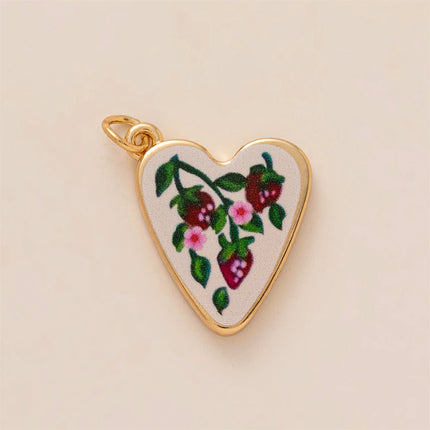 Dopamine pendant necklace, DIY fruit food love pendant, copper material, gold-plated, color preserving