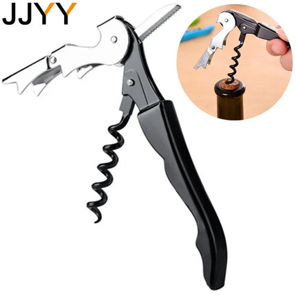JJYY Stainless Steel Wine Opener Professional Waiters Corkscrew Beer Bottle Opener and Foil Cutter Gift for Wine Lovers