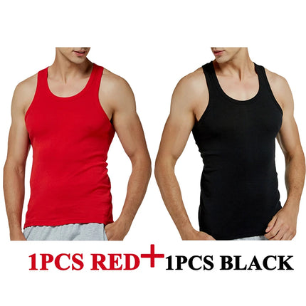 Tank Tops Men New 100% Cotton Solid Vest Mens Slim Casual Breathable Sleeveless Tops Gym Running Undershirt Male Gift Hot Sale