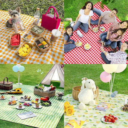Foldable & Portable Picnic Blanket Thickened Waterproof Beach Blanket Lightweight Camping Tent Grassland Mat For Parties Travels