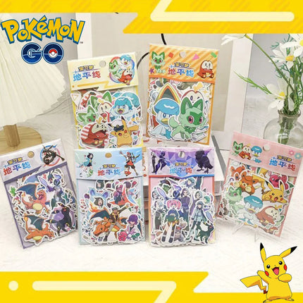 Genuine Pokemon Dazzling Stickers Cartoon Pikachu Toys Decals For Scrapbooks Diary Water Mugs Phones Decor Sticker Girls Gifts