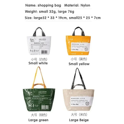Foldable Reusable Eco Shopping Tote Bag for Women, Large Grocery Produce Bag with Pocket, Lightweight Durable Handbag