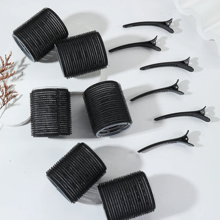 12pcs/set air bar curling iron tube self-adhesive magic roll and bangs hair clip curling styling tool  Special for real hair wig
