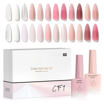 9ml CANNI Nail Gel Polish HEMA FREE TPO FREE French Nail Design Rubber Base Gel Builder Nail Gel In Bottle Semi Permanent Gel