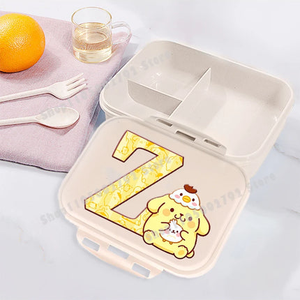 Sanrios PompomPurin Lunch Box Cartoon Letter Food Storage Containers Kids School Picnic Bento Boxes Office Dinner Case Girl Gift
