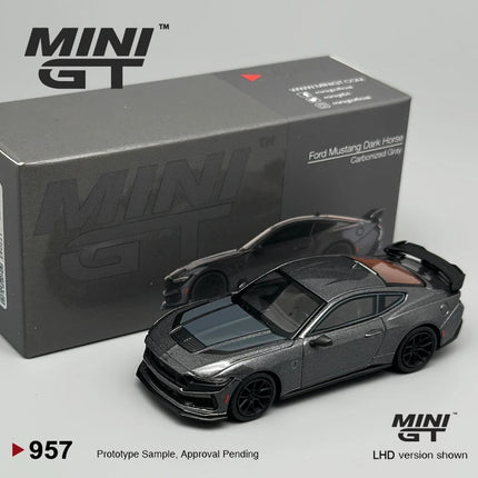 MINIGT 1:64 Ford Mustang Dark Horse 2024 Carbonized Gray MGT Alloy Car Model 957