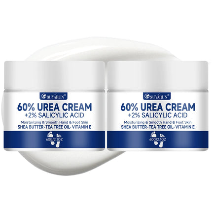 SUYARUN 60% Urea Foot Cream for Cracked Heels & Dry Skin - Intensive Moisturizing Treatment,, Diabetic Foot Care，Combo set.
