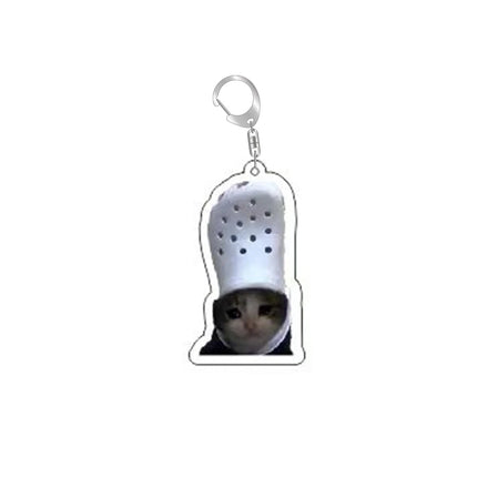 Super Cute Bread Popping Cat Meow Meme Key Chain Keychains Ring for Accessories Bag Pendant Keyring Jewelry Fans Love Gifts