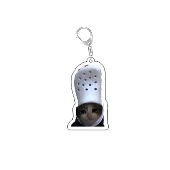 Super Cute Bread Popping Cat Meow Meme Key Chain Keychains Ring for Accessories Bag Pendant Keyring Jewelry Fans Love Gifts