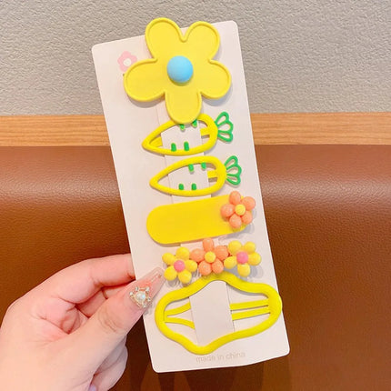 Girls Colorful Flower Hairpin Children's Carrot Hair Clips Side Hairpin Girls Bangs Clip Baby Headwear For Kids