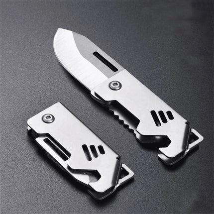 New Outdoor Folding Pocket Knife Keychain D2 Steel Sharp Cutting Camping Survival Tool Bottle Opener Portable Key Chain Pendant