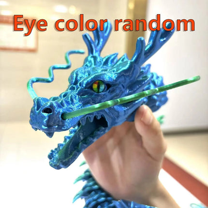 85Cm/33.46In Super Large Open-Mouth Chinese Dragon Moveable Joints Animal Model Home Desktop Decoration Ornament Gift Collectible Statue