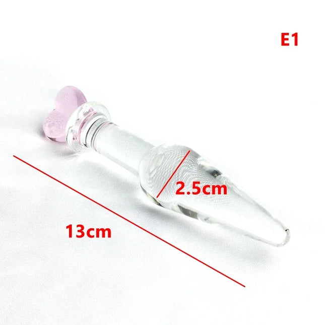 Crystal Dildo Real Leather Flogger Glass Penis Whip Sex Whip G-spot Anal Bead Leather Tools Restraints BDSM Sex Adult Games