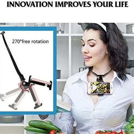 Hands Free Wearable Neck Mobile Phone Stand Universal Hanging Tripod Suporte for IPhone GoPro Go Pro Video Selfie Stick Holder