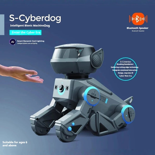 Ai Smart Robot Dog Gesture Touch Remote Control Bluetooth Speaker Song Programmable Cool Lighting Toy For Kids Aged 6+Interactio