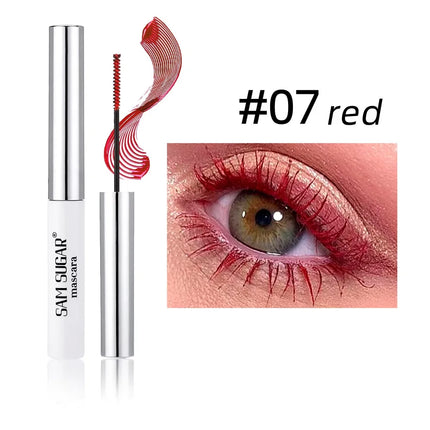 Silk Fiber Mascara Colorful Ultra-Fine Brush Lengthens Eyelashes Waterproof Lasting Fast Dry Green Pink Curling Mascara Makeup