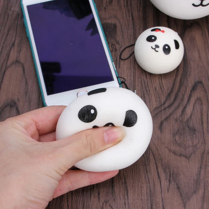 Panda Squishy Steamed Bun Bag Phone Pendant Lanyard Keychain Kid Toy Gift