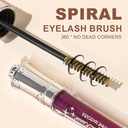 Purple Gold Diamond Mascara Shining Sequins Sweat Proof Glitter Eyelashes Quick Dry Lasting Curling Thick Mascara Shimmer Makeup