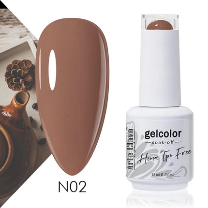 Arte Clavo Red Color Series Nail Polish UV Soak Off Varnish 15ml Manicure Nail Art Long-lasting Hema Tpo Free Gel Nail Polish