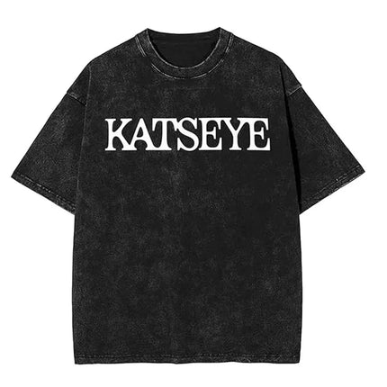 KATSEYE Merch Washed Graphic Print TShirt Men Women Short Sleeve Fashion Tshirts Oversized Crewneck Loose Cotton Tee Streetwear