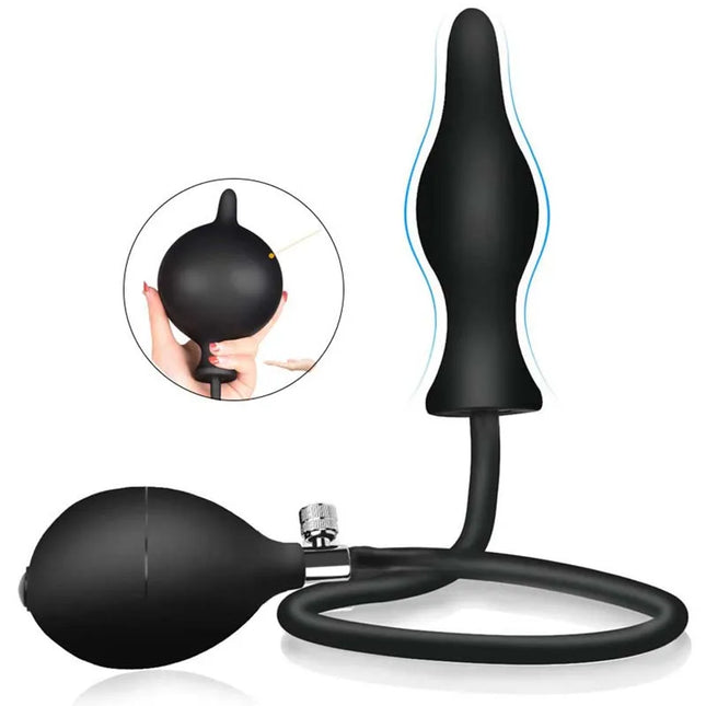 Inflatable Anal Plug with Metal Ball for Men & Women Extra Large Prostate Massager & G-Spot Stimulator Premium Comfort Anal Dilator