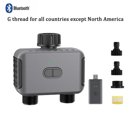 Zigbee/BT Automatic Water Timer Dual Hose Garden Irrigation Watering System Faucet Sprinkler Programmer support Alexa IPX5