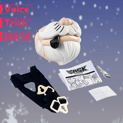 Voice Changer Santa Claus Face Mask for Kids – Christmas Party Cosplay, Sound-Changing Toy, USB Charging, Perfect Holiday Gift f