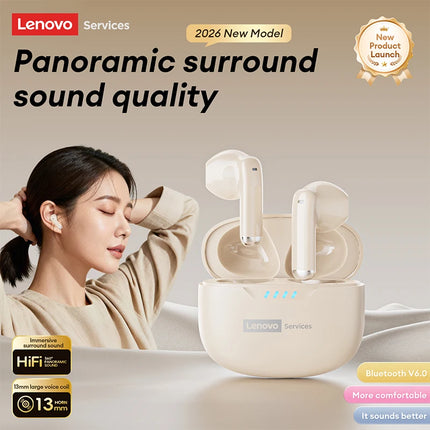 Lenovo LE259 Deep Bass Wireless Earphones Bluetooth 6.0 HD Crystal Calls Gaming Headphones Ultra-Low Latency Earbuds Waterproof