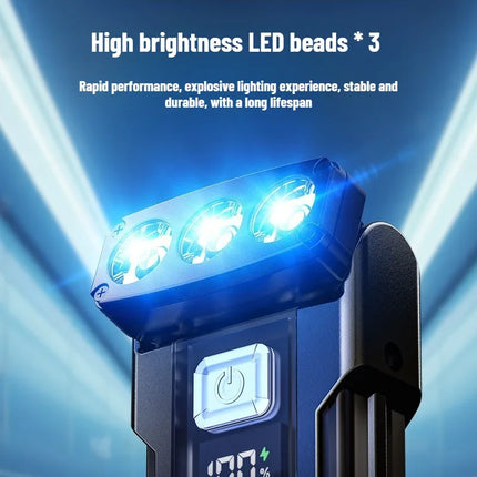 EDC Flashlight Mini Portable Type-C Rechargeable Magnetic Keychain Light Waterproof Hat Clip Lamp for Daily Carry Emergency
