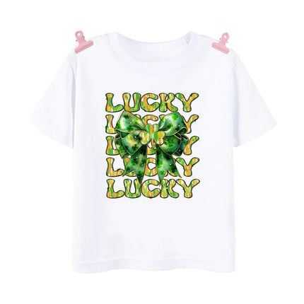 Rainbow Lucky Print Kids Shirts St. Patrick's Day Party Boys Girls Outfit T-shirt Holiday Child Short Sleeve Tops Toddler T Shirt