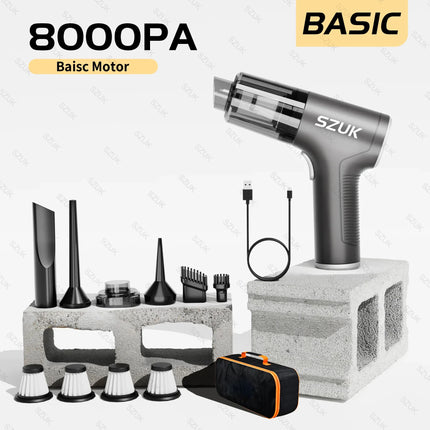SZUK 98000PA Car Vacuum Cleaner Wireless Mini Powerful Cleaning Machine Handheld for Car Portable  Blow Computer Home Appliance