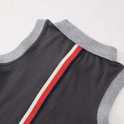 Summer Kids Brother Sister Look Turn Down Collar Kid Girl Pleated Sleeveless Dress Muslin Spliced Raglan Sleeve Top Shorts Suits
