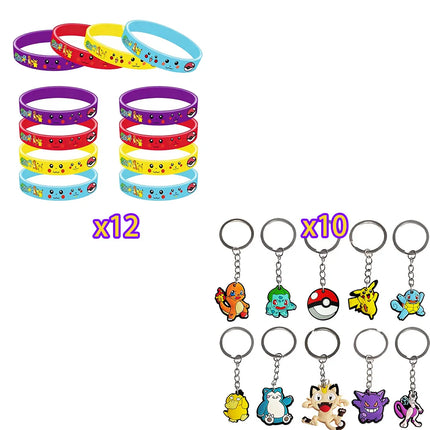 Pokemon Animation Figures Pokemon Birthday Gift Kit Pikachu Keychain Stamps Gift Bag Photo Props Gifts for Guests Birthday Gifts