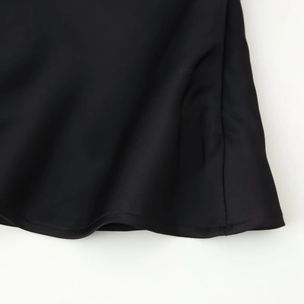 European and American style 25 winter new lace detail decoration heart-shaped neckline fine shoulder strap silk texture top