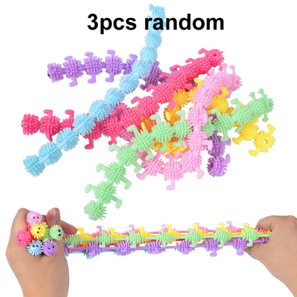 1-6PCS Funny Unicorn Pull Worm Noodle Fidget Toys Stretch String TPR Rope Anti Stress Toys String Stress Relief Autism Vent Toy