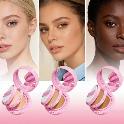 2 in 1 Air Cushion Powder Concealer Foundation Light Natural Long Lasting Oil-Control Waterproof Makeup Foundation Base Cosmetic