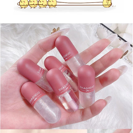 Shuiguang capsule lip honey kit moisturizes and hydrates for a sparkling, mirror-like finish, colorless and transparent glass lip oil