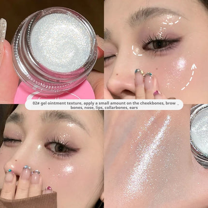 Gellas Eyeshadow Highgloss Creamy Multi-use Pearl Shimmer Highlighter Glitter Waterproof Longlasting Face Contouring Body Makeup
