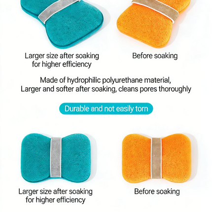 Facial Puff Deep Cleansing Gentle Foaming Sponge Soft Skin-Friendly Facial Cleansing Sponge