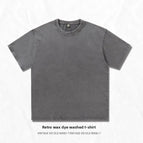 M (within 55.00kg) / Cotton washed t-shirt short sleeve-iron gray