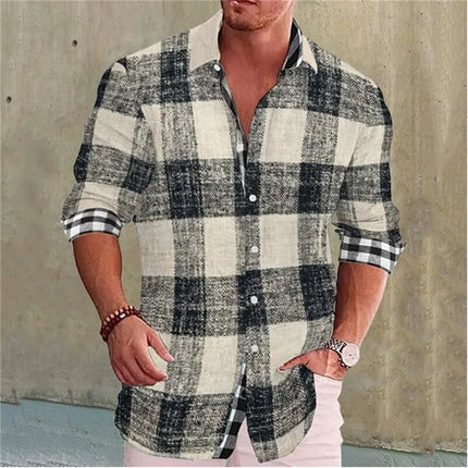 Fashionable Men's Long-Sleeved Retro Printed Lapel Designer Design Casual Shirt Soft and Comfortable Silk Smooth Men's Top 2023