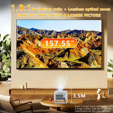 HY350MAX Android 14 Projector 8K Support Smart Home Cinema WiFi6 BT5.0 Portable Mini DLP 4K Video Beamer
