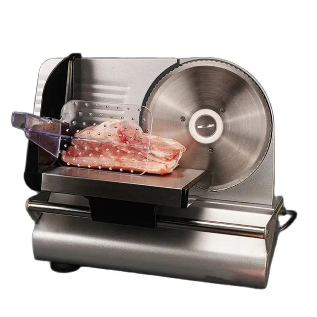 220V Electric Meat Slicer, Commercial Mutton Beef Lamb Cutter, Automatic Vegetable & Bread Slicing Machine, Stainless Steel Food
