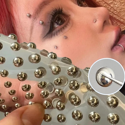 Self Adhesive Fake Lip Eyebrow Stickers Non Piercing Nose Ring Stickers Belly Button Nails  Reusable Body Earring Studs Stickers