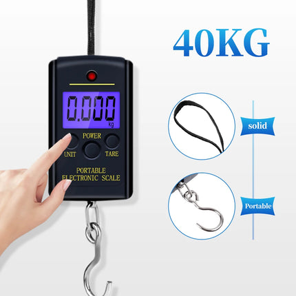 40kg x 10g Portable Mini Electronic Digital Scale Hanging Fishing Luggage Pocket Weight Balance Steelyard