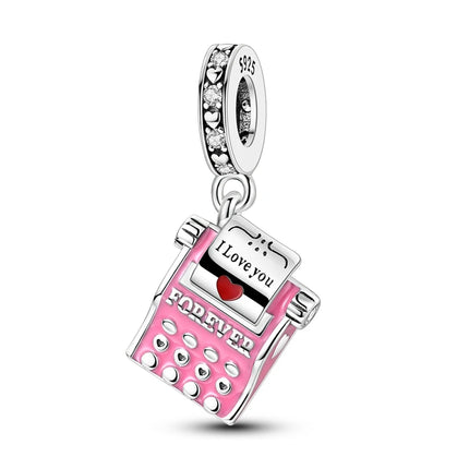 New 925 Sterling Silver Charms Bead Red Cherry Strawberry Love Heart Charm Fit Original Bracelet Pendant DIY Jewelry For Women